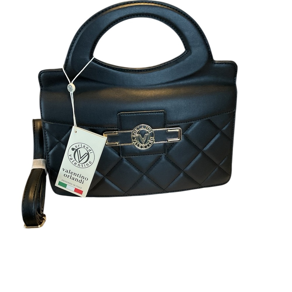 Valentino Orlandi Black Quilted Women's Satchel NWT